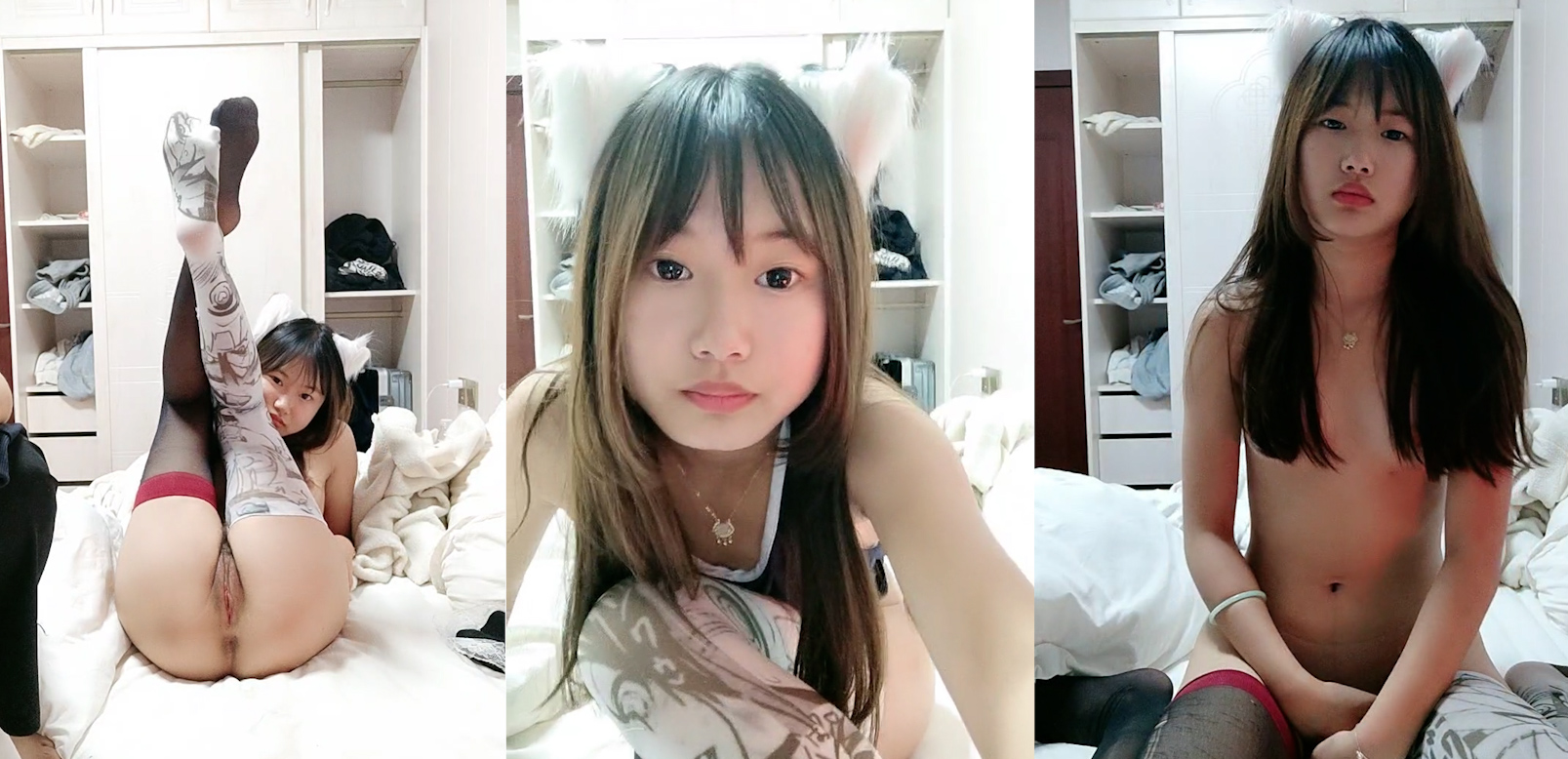 新人下海甜美小妹妹！情趣猫耳朵卡哇伊！丝袜美腿没穿内裤,掰开小穴特写,换上女仆装诱惑...1